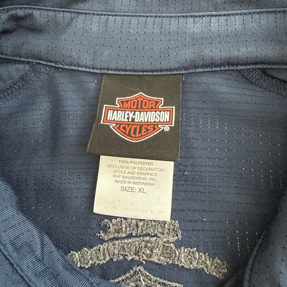 Harley-Davidson Mens XL Navy Blue Performance Polo Shirt St Augustine FL - Picture 4 of 6